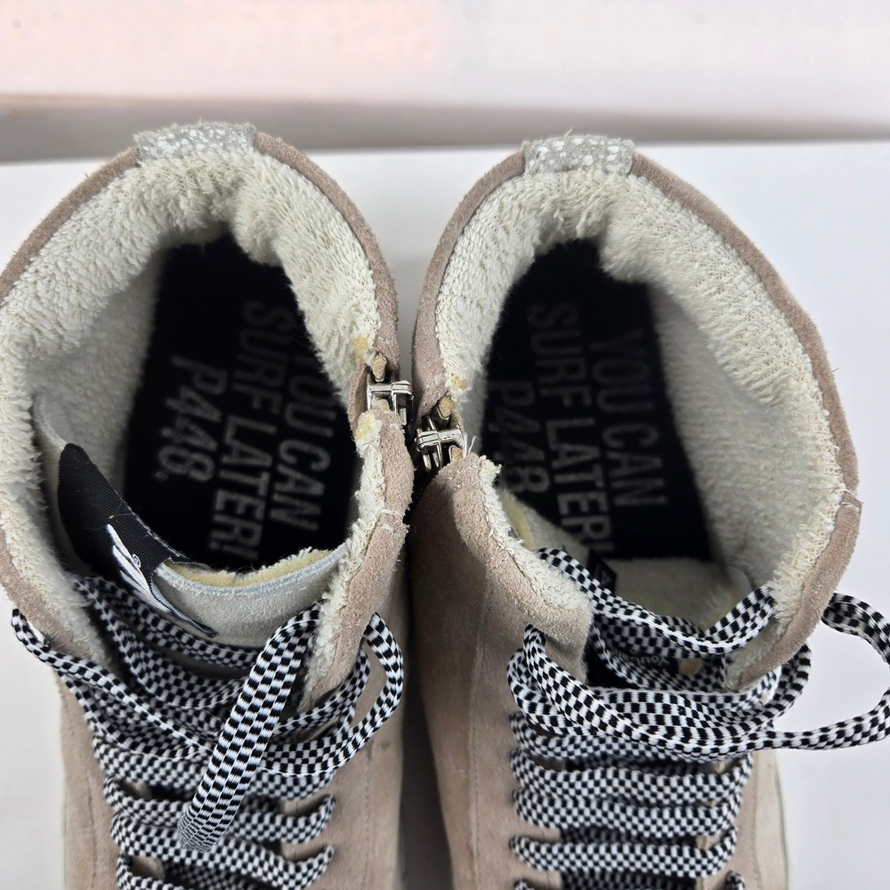 P448 Skate High Top Sneakers Pink Suede Sherpa Lining EU 41 US Women 10.5 - Picture 12 of 15